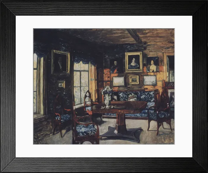 Framed Print : The Drawing room in the Manor house Rozhdestveno. Artist: Zhukovsky, Stanislav Yulianovich (1873-1944) Framed Print : The Drawing room in the Manor house Rozhdestveno. Artist: Zhukovsky, Stanislav Yulianovich (1873-1944)