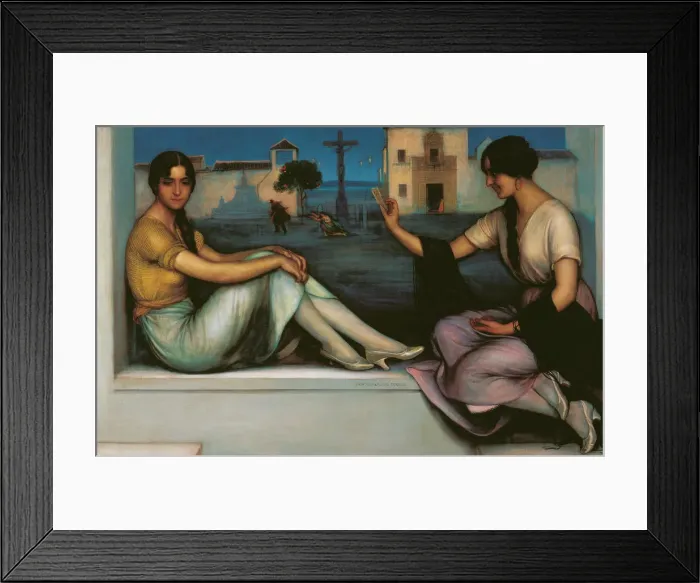 Framed Print : Fortune-telling. Artist: Romero de Torres, Julio (1874-1930) Framed Print : Fortune-telling. Artist: Romero de Torres, Julio (1874-1930)