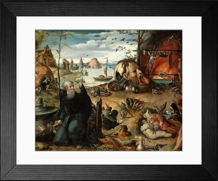 Framed Print : The Temptation of Saint Anthony. Artist: Mandyn, Jan (1502-1560)