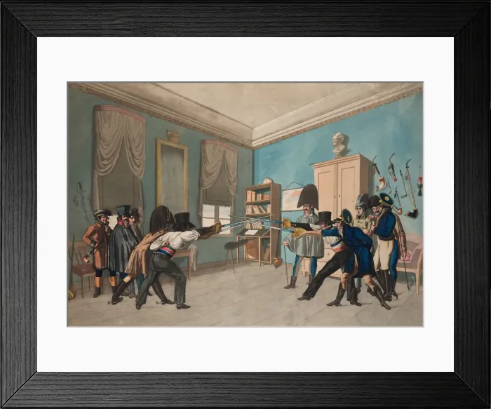 Framed Print : Mensur fencing. Artist: Suhr, Christoph (1771-1842) Framed Print : Mensur fencing. Artist: Suhr, Christoph (1771-1842)