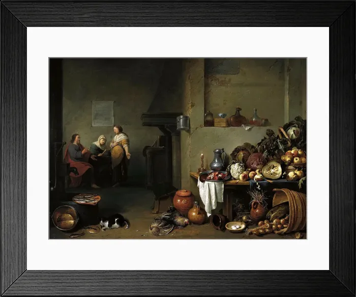 Framed Print : Christ in the House of Martha and Mary. Artist: Bloot, Pieter de (1601-1658) Framed Print : Christ in the House of Martha and Mary. Artist: Bloot, Pieter de (1601-1658)