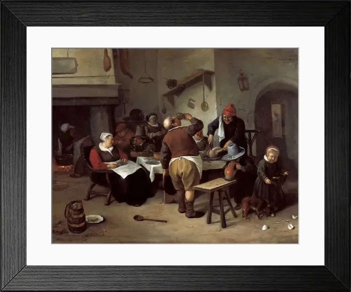 Framed Print : The Fat Kitchen. Artist: Steen, Jan Havicksz (1626-1679) Framed Print : The Fat Kitchen. Artist: Steen, Jan Havicksz (1626-1679)