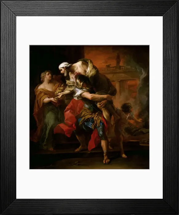 Framed Print : Aeneas Carrying Anchises. Artist: Van Loo, Carle (1705-1765) Framed Print : Aeneas Carrying Anchises. Artist: Van Loo, Carle (1705-1765)