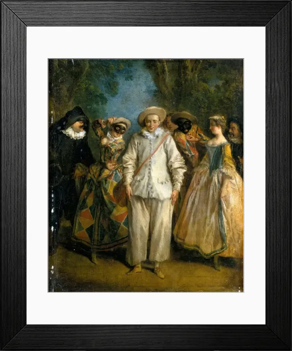 Framed Print : The Actors of the Commedia dell Arte. Artist: Lancret, Nicolas (1690-1743) Framed Print : The Actors of the Commedia dell Arte. Artist: Lancret, Nicolas (1690-1743)