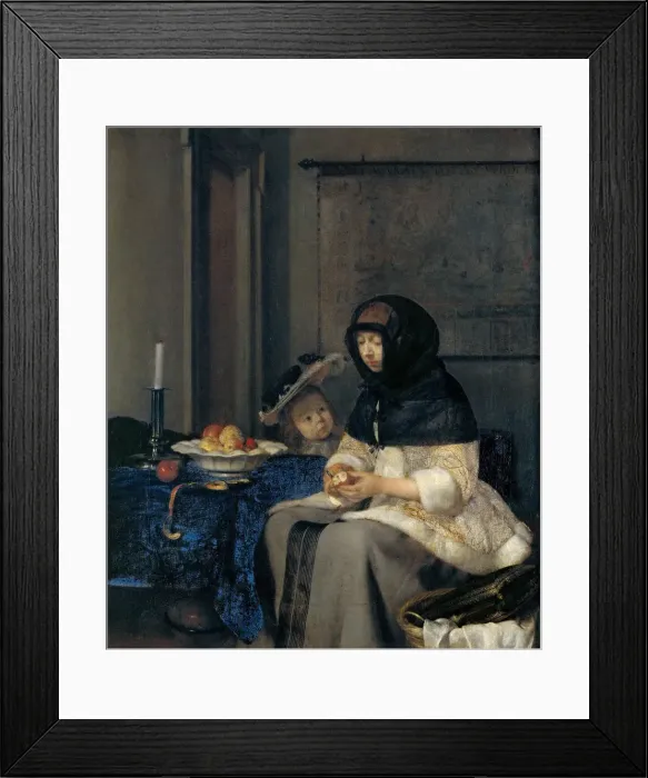 Framed Print : The Apple Peeler. Artist: Ter Borch, Gerard, the Younger (1617-1681) Framed Print : The Apple Peeler. Artist: Ter Borch, Gerard, the Younger (1617-1681)