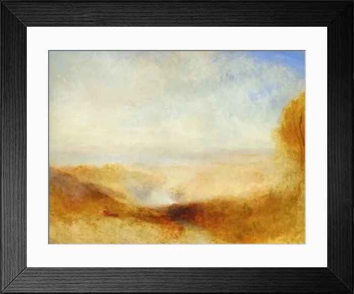Framed Print : Landscape with a River and a Bay in the Background. Artist: Turner, Joseph Mallord William (1775-1851) Framed Print : Landscape with a River and a Bay in the Background. Artist: Turner, Joseph Mallord William (1775-1851)