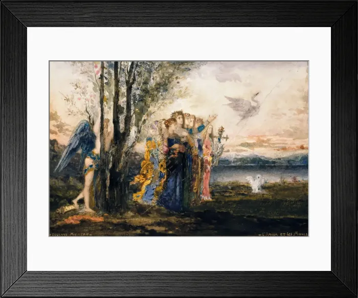 Framed Print : Cupid and the Muses. Artist: Moreau, Gustave (1826-1898) Framed Print : Cupid and the Muses. Artist: Moreau, Gustave (1826-1898)