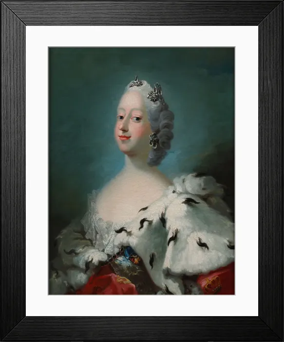 Framed Print : Louise of Great Britain, Queen of Denmark. Artist: Als, Peder (1726-1776) Framed Print : Louise of Great Britain, Queen of Denmark. Artist: Als, Peder (1726-1776)