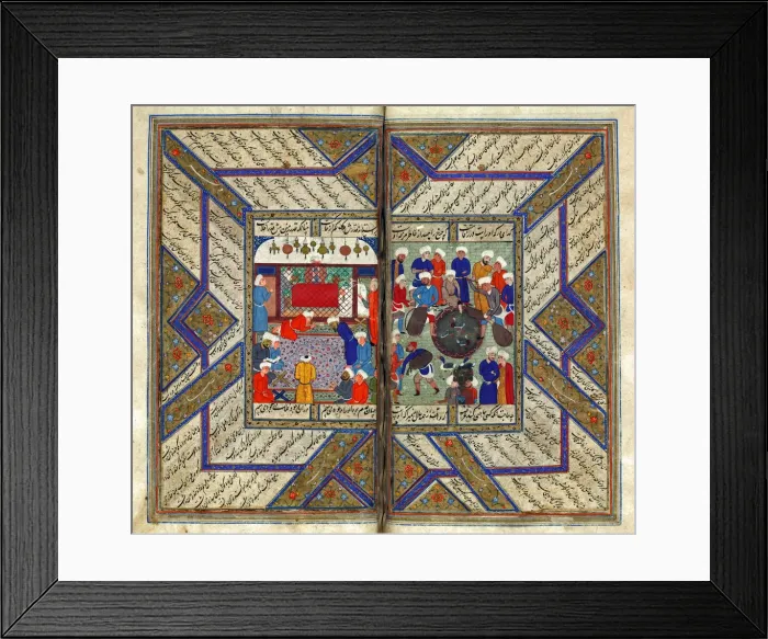Framed Print : Prayers in a Mosque. Artist: Iranian master Framed Print : Prayers in a Mosque. Artist: Iranian master