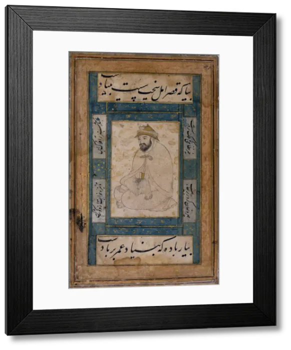 Framed Print : A Seated Holy Man. Artist: Shaykh Muhammad (?-1588) Framed Print : A Seated Holy Man. Artist: Shaykh Muhammad (?-1588)