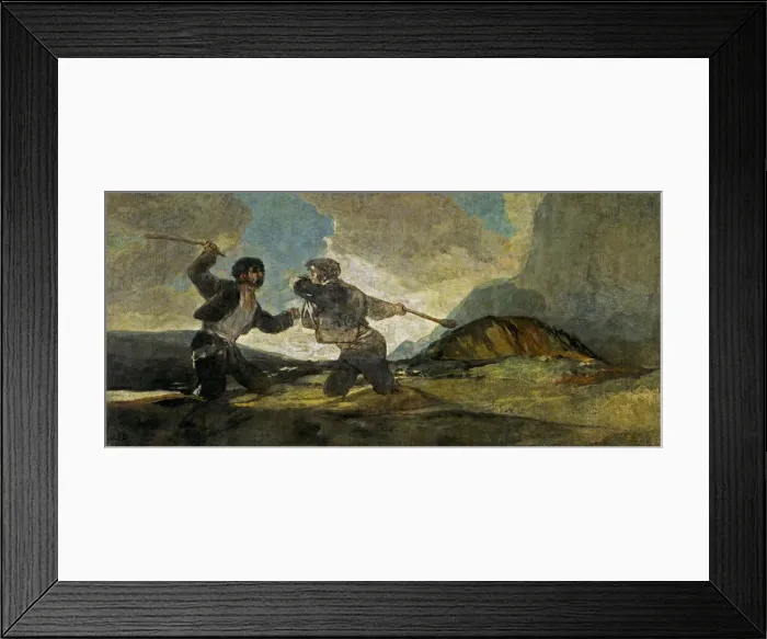 Framed Print : Fight with Cudgels. Artist: Goya, Francisco, de (1746-1828) Framed Print : Fight with Cudgels. Artist: Goya, Francisco, de (1746-1828)