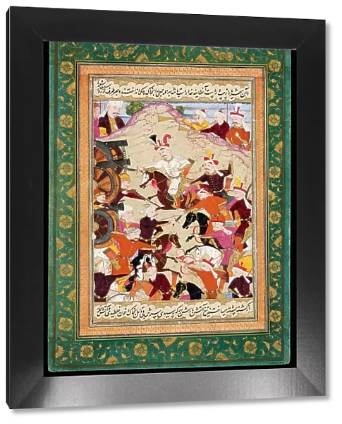 Shah Ismail I at the Battle of Chaldiran. Artist: Iranian master