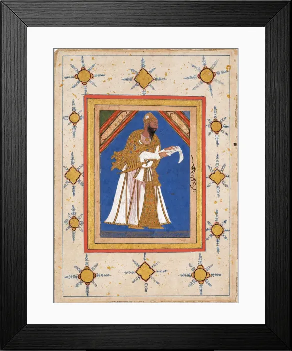 Framed Print : Ali Adil Shah I, Sultan of Bijapur. Artist: Indian Art Framed Print : Ali Adil Shah I, Sultan of Bijapur. Artist: Indian Art
