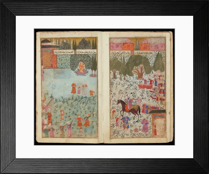 Framed Print : Mehmed III Received in Istanbul (From Manuscript Mehmed IIIs Campaign in Hungary. Artist: Turkish master Framed Print : Mehmed III Received in Istanbul (From Manuscript Mehmed IIIs Campaign in Hungary. Artist: Turkish master