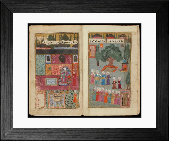 Framed Print : Mehmed III Enthroned (From Manuscript Mehmed IIIs Campaign in Hungary. Artist: Turkish master Framed Print : Mehmed III Enthroned (From Manuscript Mehmed IIIs Campaign in Hungary. Artist: Turkish master