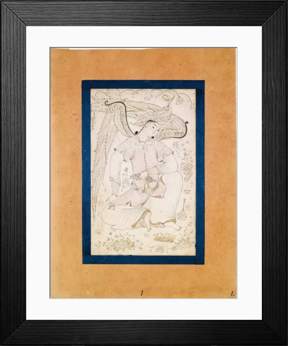 Framed Print : Peri with a Pomegranate. Artist: Turkish master Framed Print : Peri with a Pomegranate. Artist: Turkish master