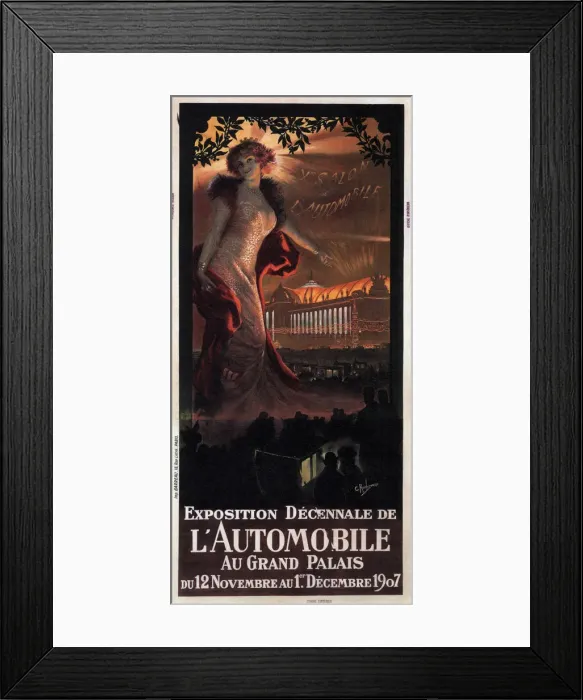 Framed Print : Exposition decennale de l Automobile au Grand Palais, 1907. Artist: Rochegrosse, Georges Antoine (1859-1938) Framed Print : Exposition decennale de l Automobile au Grand Palais, 1907. Artist: Rochegrosse, Georges Antoine (1859-1938)