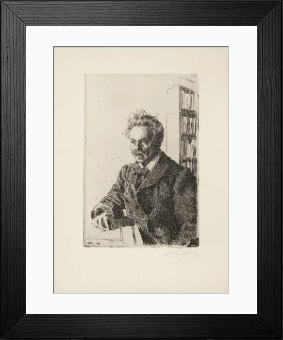 Framed Print : August Strindberg, 1910. Artist: Zorn, Anders Leonard (1860-1920) Framed Print : August Strindberg, 1910. Artist: Zorn, Anders Leonard (1860-1920)
