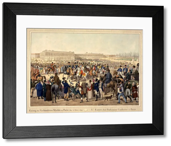 Framed Print : The Coalition army enters Paris on March 31, 1814, Early 19th cen Artist: Anonymous Framed Print : The Coalition army enters Paris on March 31, 1814, Early 19th cen Artist: Anonymous