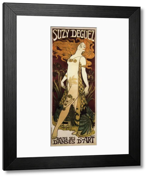 Framed Print : Suzy Deguez, 1905. Artist: Grasset, Eugene (1841-1917) Framed Print : Suzy Deguez, 1905. Artist: Grasset, Eugene (1841-1917)