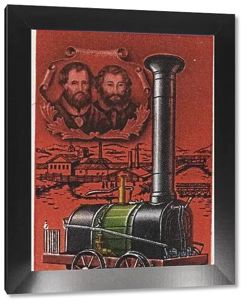 First Russian steam locomotive, by Yefim and Miron Cherepanov, 1833-1834 (Postage stamp), 1978. Artist: Anonymous