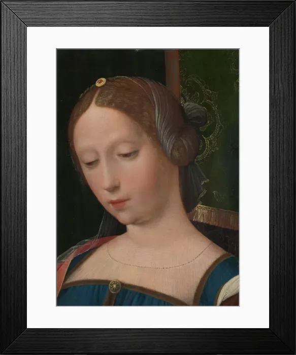 Framed Print : A Female Head, Mid of 16th cen Artist: Master of the Female Half-Lengths, (Workshop) Framed Print : A Female Head, Mid of 16th cen Artist: Master of the Female Half-Lengths, (Workshop)