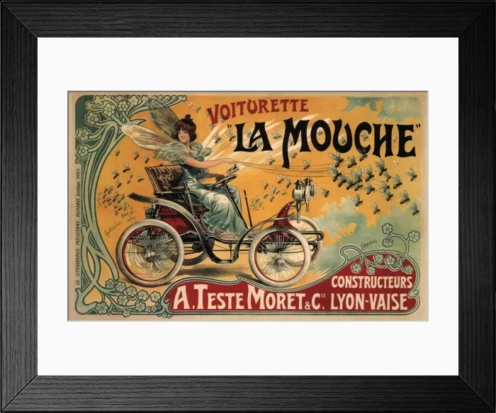 Framed Print : Voiturette La Mouche, 1900. Artist: Tamagno, Francisco (1851-1923) Framed Print : Voiturette La Mouche, 1900. Artist: Tamagno, Francisco (1851-1923)