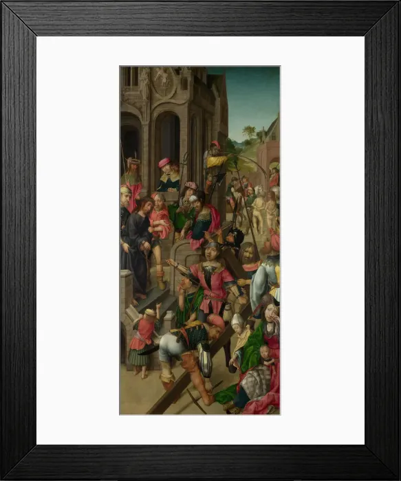 Framed Print : Christ presented to the People (Triptych: Scenes from the Passion of Christ, left panel), c. 1510. Artist: Master of Delft (active Early 16th cen. ) Framed Print : Christ presented to the People (Triptych: Scenes from the Passion of Christ, left panel), c. 1510. Artist: Master of Delft (active Early 16th cen. )