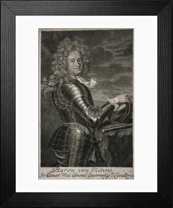 Framed Print : Portrait of Baron Carl Ewald von Roenne (1663?1716). Artist: Anonymous Framed Print : Portrait of Baron Carl Ewald von Roenne (1663?1716). Artist: Anonymous