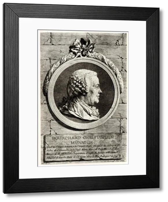 Framed Print : Portrait of Count Burkhard Christoph von Munnich (1683-1767). Artist: Anonymous Framed Print : Portrait of Count Burkhard Christoph von Munnich (1683-1767). Artist: Anonymous