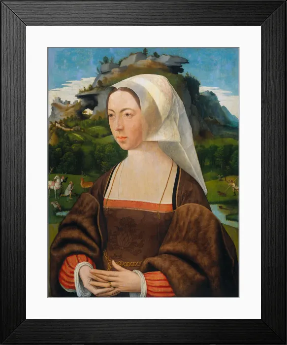 Framed Print : Portrait of a Woman, ca 1530. Artist: Mostaert, Jan (1472 / 73-1555 / 56) Framed Print : Portrait of a Woman, ca 1530. Artist: Mostaert, Jan (1472 / 73-1555 / 56)