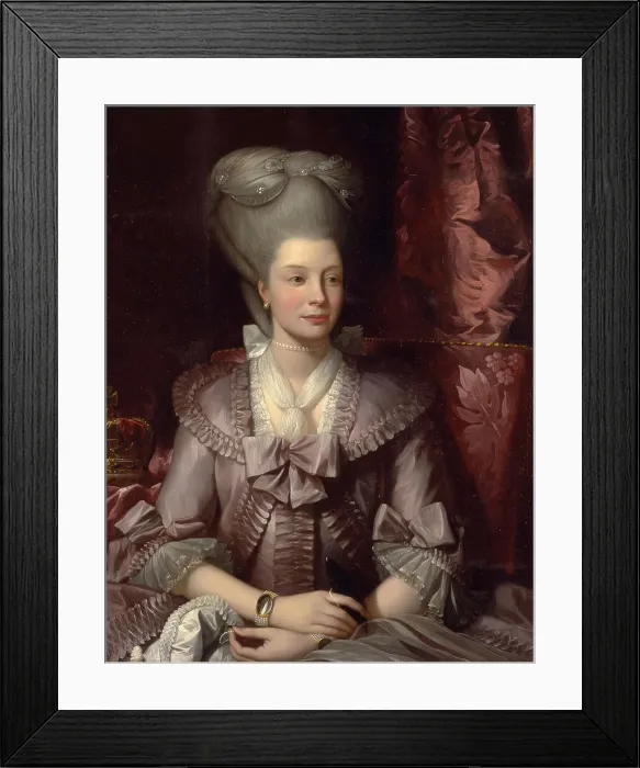 Framed Print : Queen Charlotte of the United Kingdom (1744-1818), 1777. Artist: West, Benjamin (1738-1820) Framed Print : Queen Charlotte of the United Kingdom (1744-1818), 1777. Artist: West, Benjamin (1738-1820)