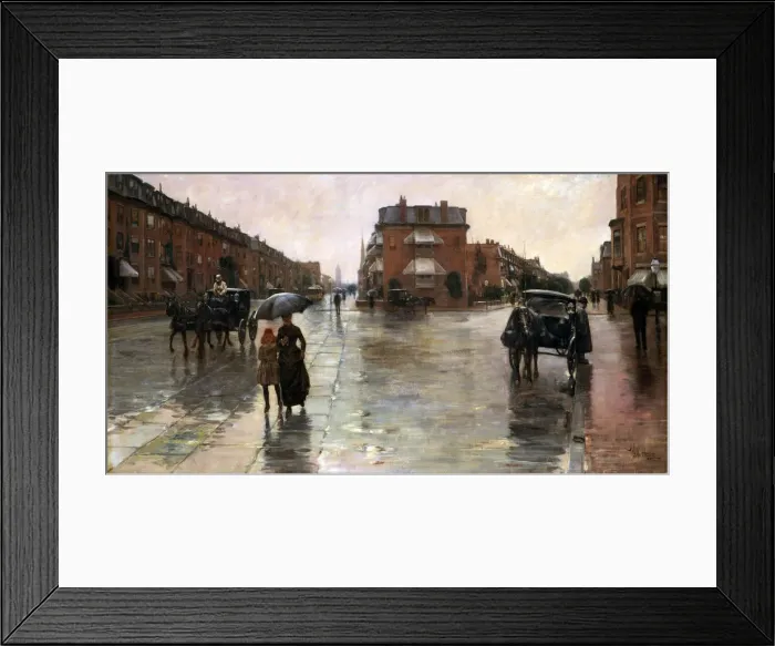 Framed Print : Rainy Day, Boston, 1885. Artist: Hassam, Childe (1859-1935) Framed Print : Rainy Day, Boston, 1885. Artist: Hassam, Childe (1859-1935)