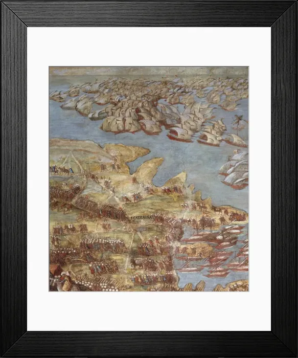 Framed Print : The siege of Malta. Detail. Artist: Perez d Aleccio (da Lecce), Matteo (1547-1616) Framed Print : The siege of Malta. Detail. Artist: Perez d Aleccio (da Lecce), Matteo (1547-1616)
