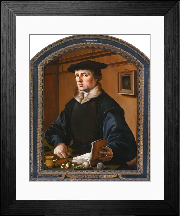 Framed Print : Portrait of a man, 1529. Artist: Heemskerck, Maarten Jacobsz, van (1498-1574) Framed Print : Portrait of a man, 1529. Artist: Heemskerck, Maarten Jacobsz, van (1498-1574)