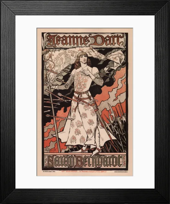 Framed Print : Sarah Bernhardt as Joan of Arc, 1893. Artist: Grasset, Eugene (1841-1917) Framed Print : Sarah Bernhardt as Joan of Arc, 1893. Artist: Grasset, Eugene (1841-1917)