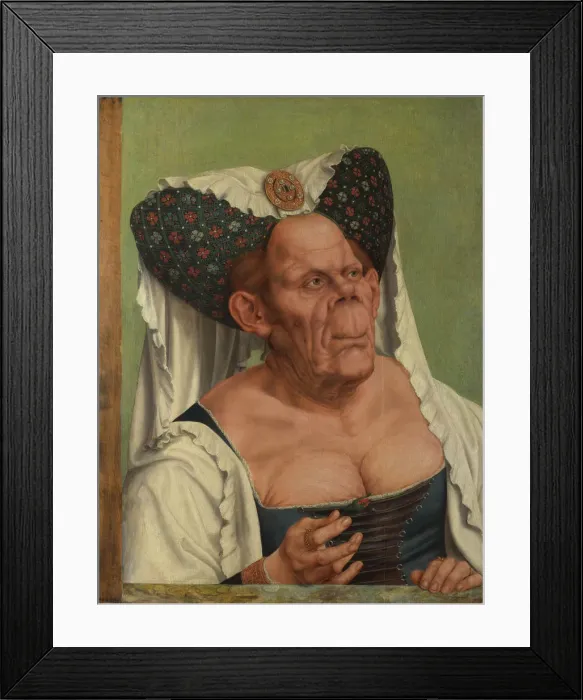 Framed Print : An Old Woman (The Ugly Duchess), c. 1513. Artist: Massys, Quentin (1466?1530) Framed Print : An Old Woman (The Ugly Duchess), c. 1513. Artist: Massys, Quentin (1466?1530)