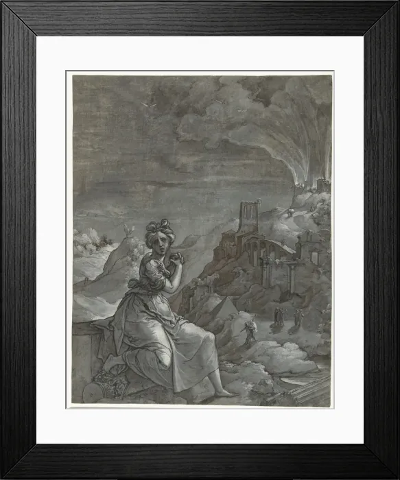 Framed Print : Cassandra predicts the downfall of Troy, 1550-1555. Artist: Groningen, Jan Swart van (1500-after 1562) Framed Print : Cassandra predicts the downfall of Troy, 1550-1555. Artist: Groningen, Jan Swart van (1500-after 1562)