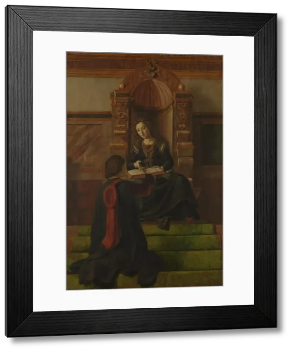 Framed Print : Rhetoric, 1470s. Artist: Justus van Gent (Joos van Wassenhove) (ca 1410-ca 1480) Framed Print : Rhetoric, 1470s. Artist: Justus van Gent (Joos van Wassenhove) (ca 1410-ca 1480)