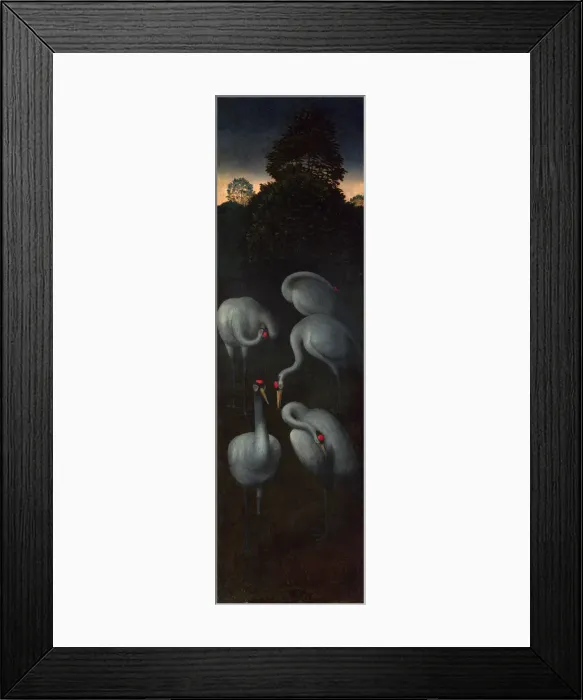 Framed Print : Cranes (The reverse of a Panel from a Triptych), c. 1480. Artist: Memling, Hans (1433 / 40-1494) Framed Print : Cranes (The reverse of a Panel from a Triptych), c. 1480. Artist: Memling, Hans (1433 / 40-1494)