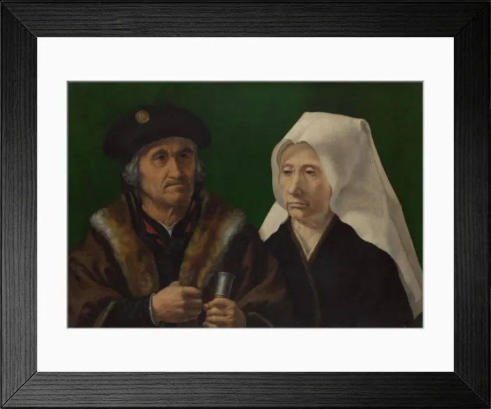 Framed Print : An Elderly Couple, c. 1520. Artist: Gossaert, Jan (ca. 1478-1532) Framed Print : An Elderly Couple, c. 1520. Artist: Gossaert, Jan (ca. 1478-1532)