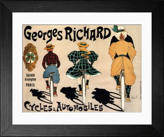 Framed Print : Cycles and cars Georges Richard, 1896. Artist: Fernel, Fernand (1872-1934)