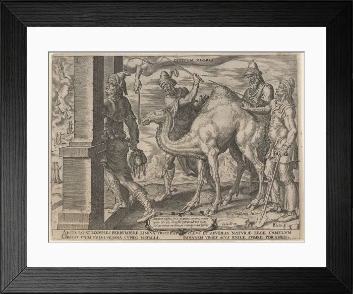 Framed Print : The Unhappy Lot of the Rich, 1563. Artist: Heemskerck, Maarten Jacobsz, van (1498-1574) Framed Print : The Unhappy Lot of the Rich, 1563. Artist: Heemskerck, Maarten Jacobsz, van (1498-1574)
