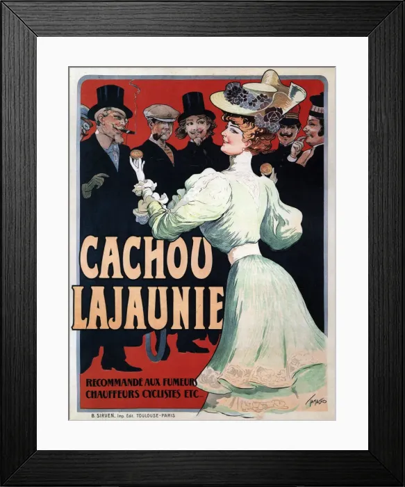Framed Print : Cachou Lajaunie. Recommande aux Fumeurs Chauffeurs Cyclistes etc, c. 1890. Artist: Tamagno, Francisco (1851-1923) Framed Print : Cachou Lajaunie. Recommande aux Fumeurs Chauffeurs Cyclistes etc, c. 1890. Artist: Tamagno, Francisco (1851-1923)