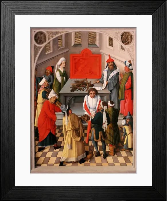 Framed Print : The offering of the jews, ca 1465. Artist: Master of the Gathering of Manna (active 1460-1470)