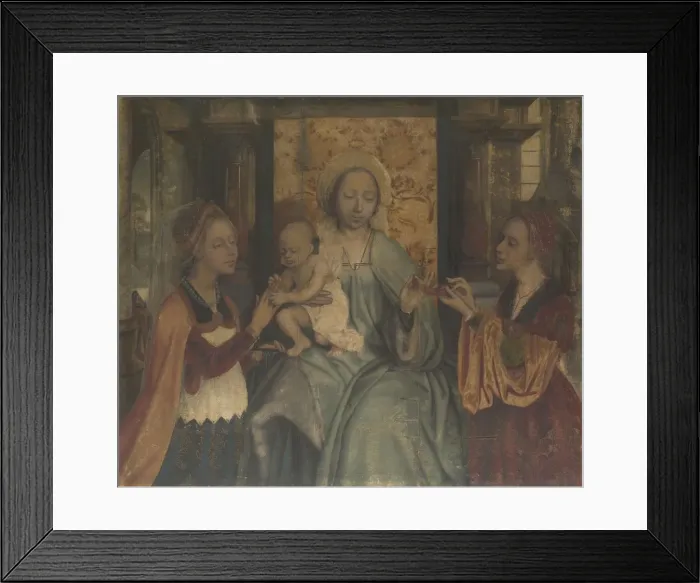 Framed Print : The Virgin and Child with Saints Barbara and Catherine, c. 1518-1525. Artist: Massys, Quentin (1466?1530) Framed Print : The Virgin and Child with Saints Barbara and Catherine, c. 1518-1525. Artist: Massys, Quentin (1466?1530)
