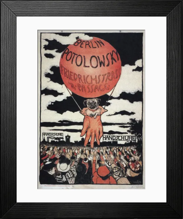Framed Print : Poster for the Potolowsky Glove Manufacturer, 1897. Artist: Orlik, Emil (1870?1932) Framed Print : Poster for the Potolowsky Glove Manufacturer, 1897. Artist: Orlik, Emil (1870?1932)