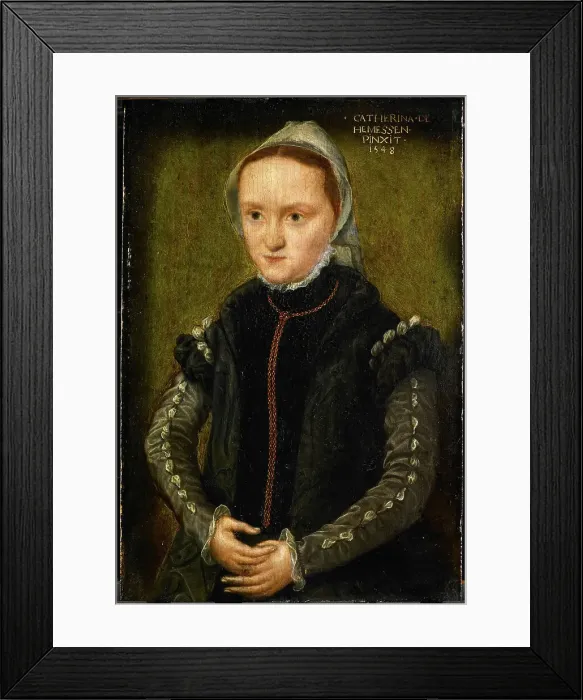Framed Print : Self-Portrait, 1548. Artist: Hemessen, Catharina, van (1527 / 28-after 1580) Framed Print : Self-Portrait, 1548. Artist: Hemessen, Catharina, van (1527 / 28-after 1580)