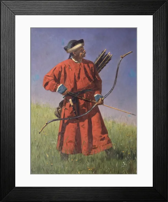 Framed Print : Bukharan Soldier (Sarbaz). Artist: Vereshchagin, Vasili Vasilyevich (1842-1904) Framed Print : Bukharan Soldier (Sarbaz). Artist: Vereshchagin, Vasili Vasilyevich (1842-1904)