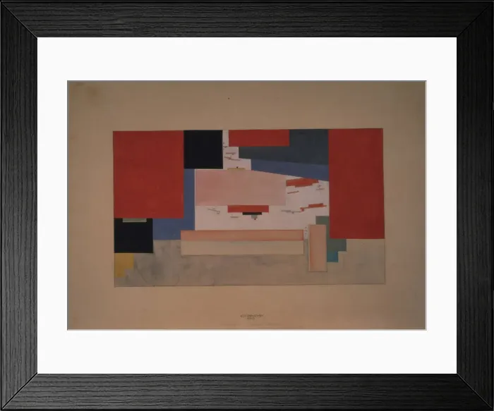Framed Print : Suprematism. Sketch for a theatre curtain. Artist: Malevich, Kasimir Severinovich (1878-1935) Framed Print : Suprematism. Sketch for a theatre curtain. Artist: Malevich, Kasimir Severinovich (1878-1935)